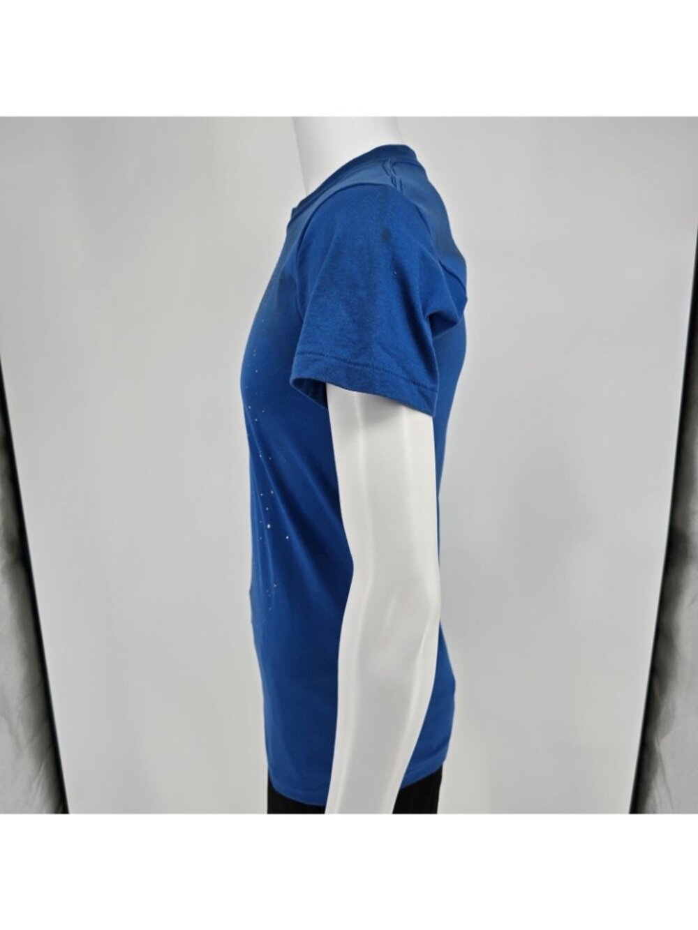 Vintage 1990s Oneita Blue/Silver Galaxy Glitter Print Single Stitch T-Shirt (S) - Picture 7 of 13